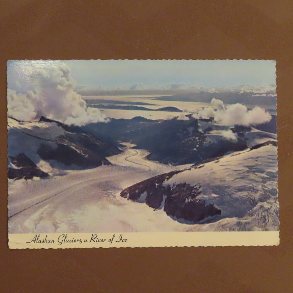 1970s Alaskan Glaciers Alaska Airlines Vintage Scalloped .13 Stamp Postcard